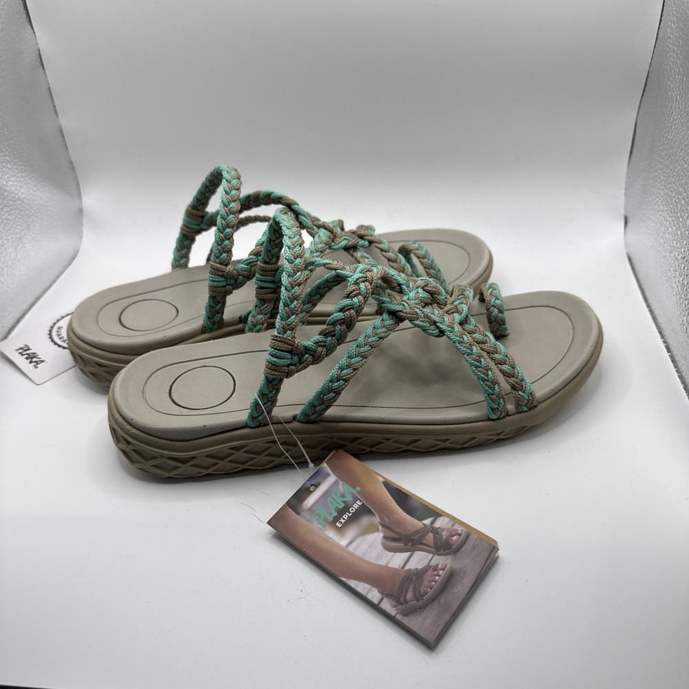 Plaka Size 8 Braided Sandles #1078